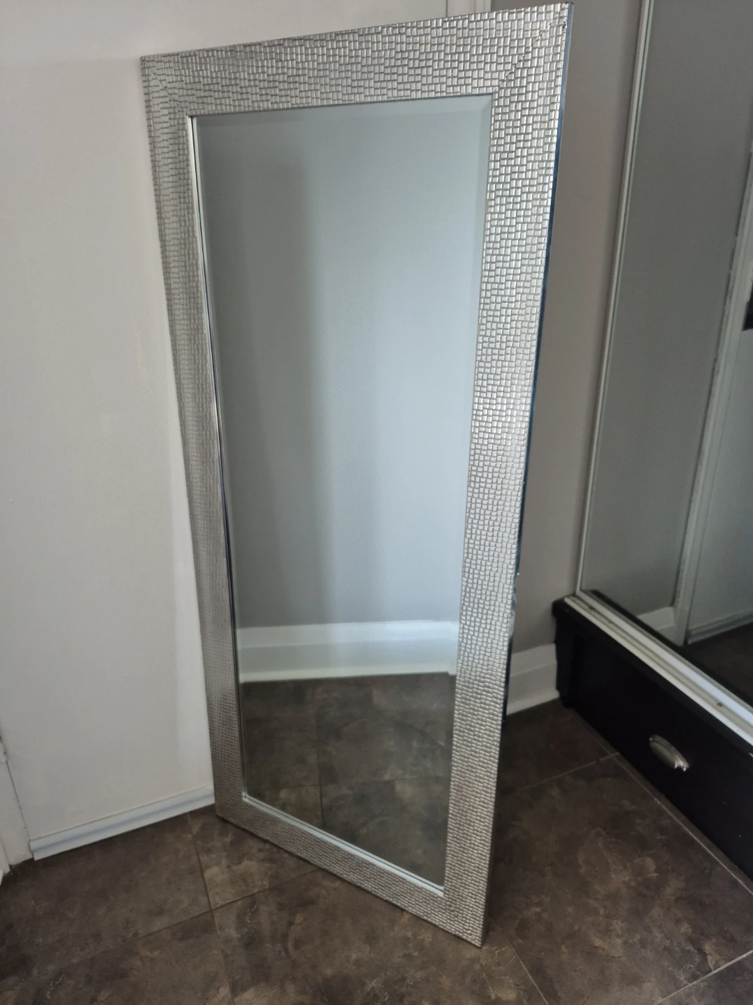 Full Length Wall Mirror with Silver Frame
