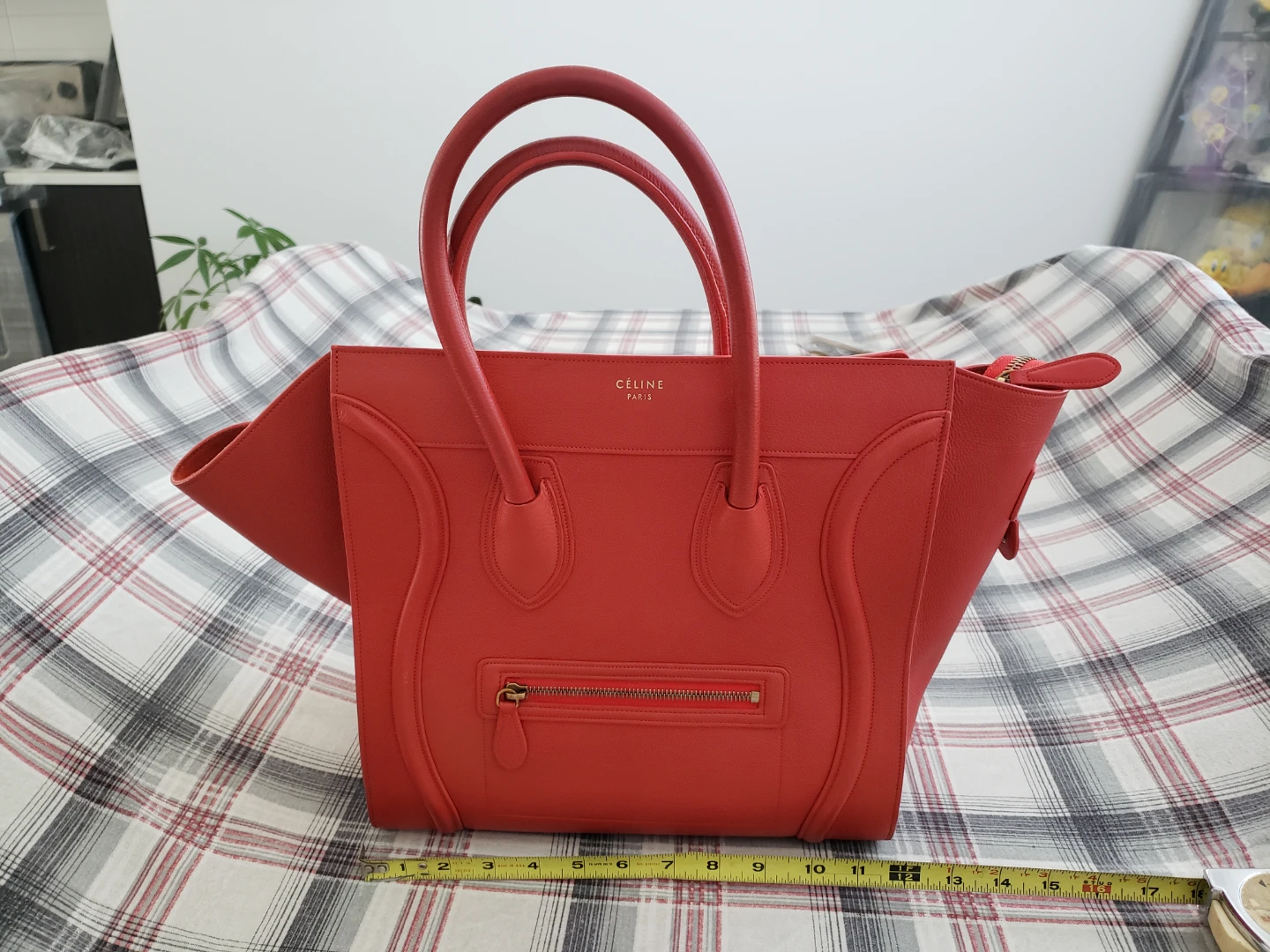 Celine Red Leather Handbag