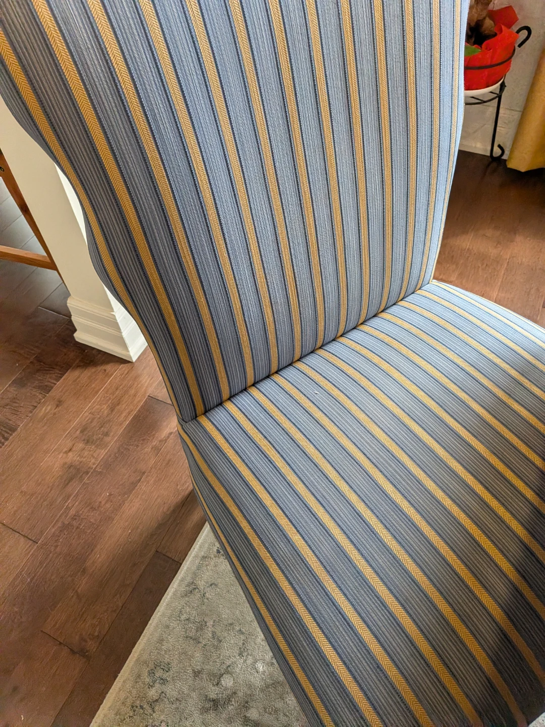 Striped Upholstered Dining Chair
