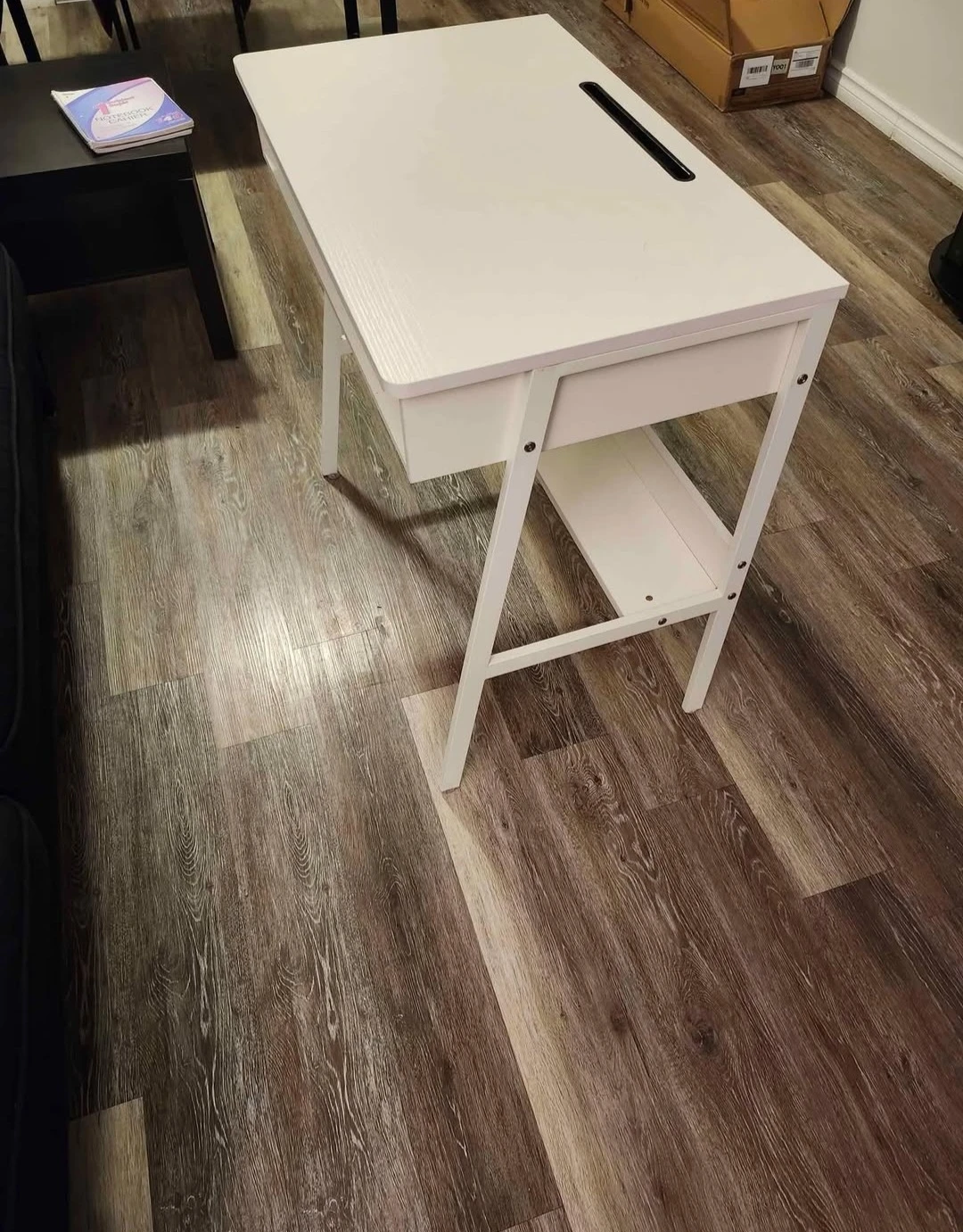 IKEA White Desk with Storage Shelf