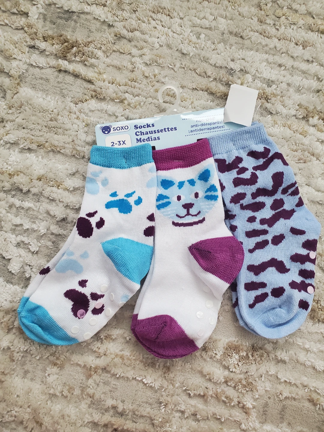 SOXO Kids Socks 3-Pack Size 2-3X