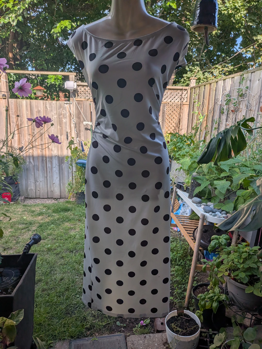 White Polka Dot Maxi Dress SML/MED - photo 2