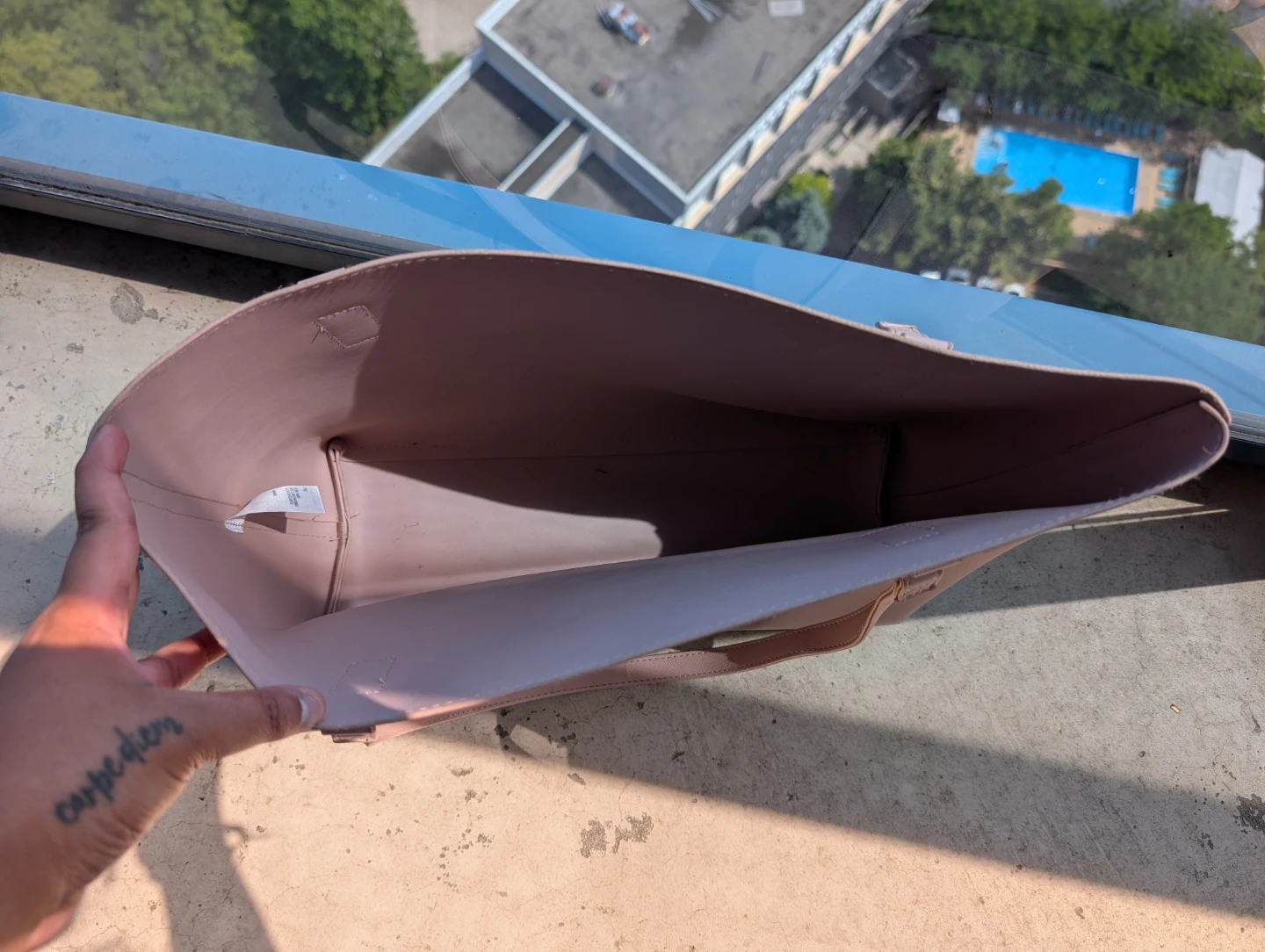 Blush Pink Faux Leather Tote Bag - photo 2