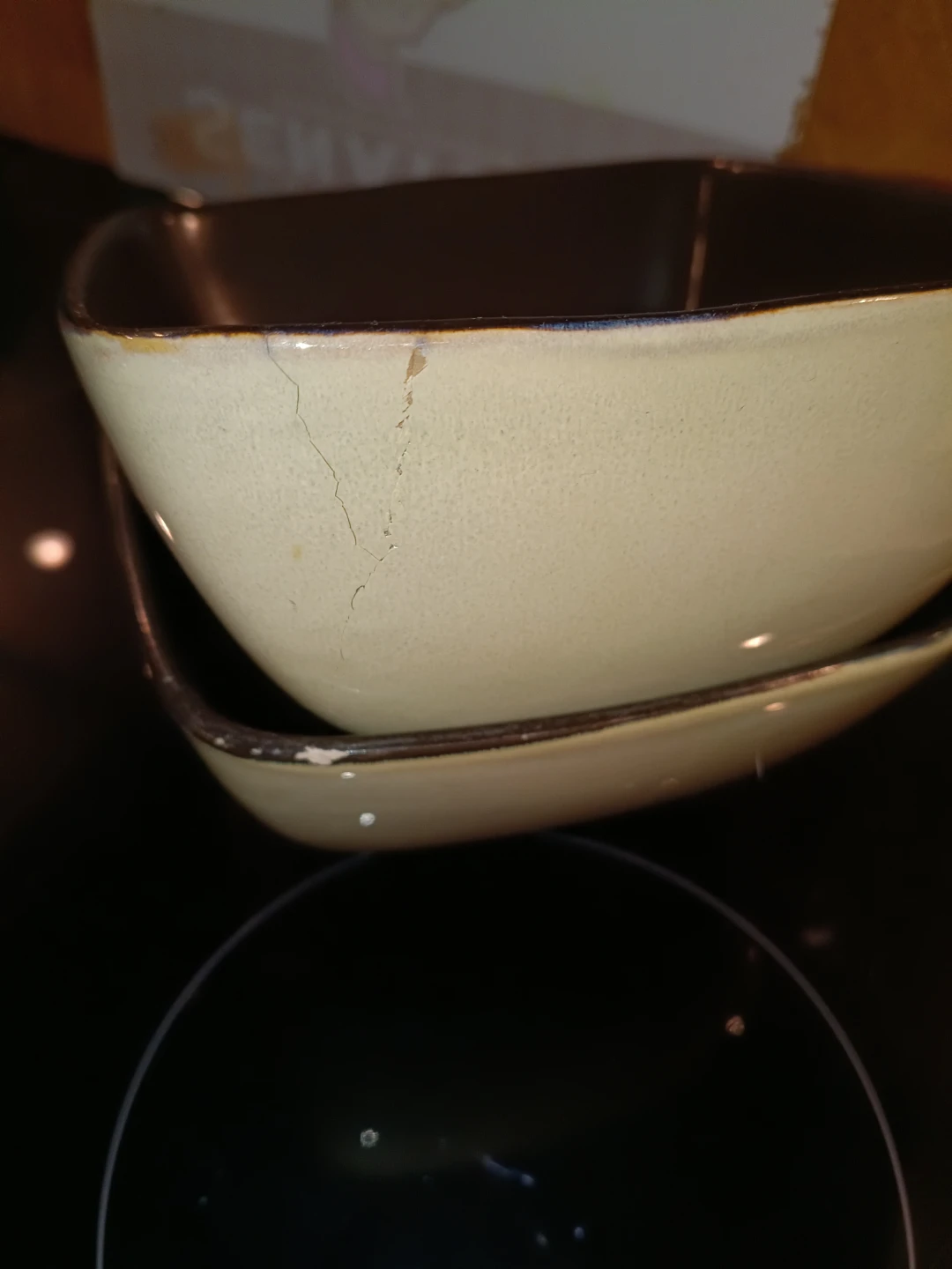 Set of 2 Square Brown and Beige Bowls - photo 2