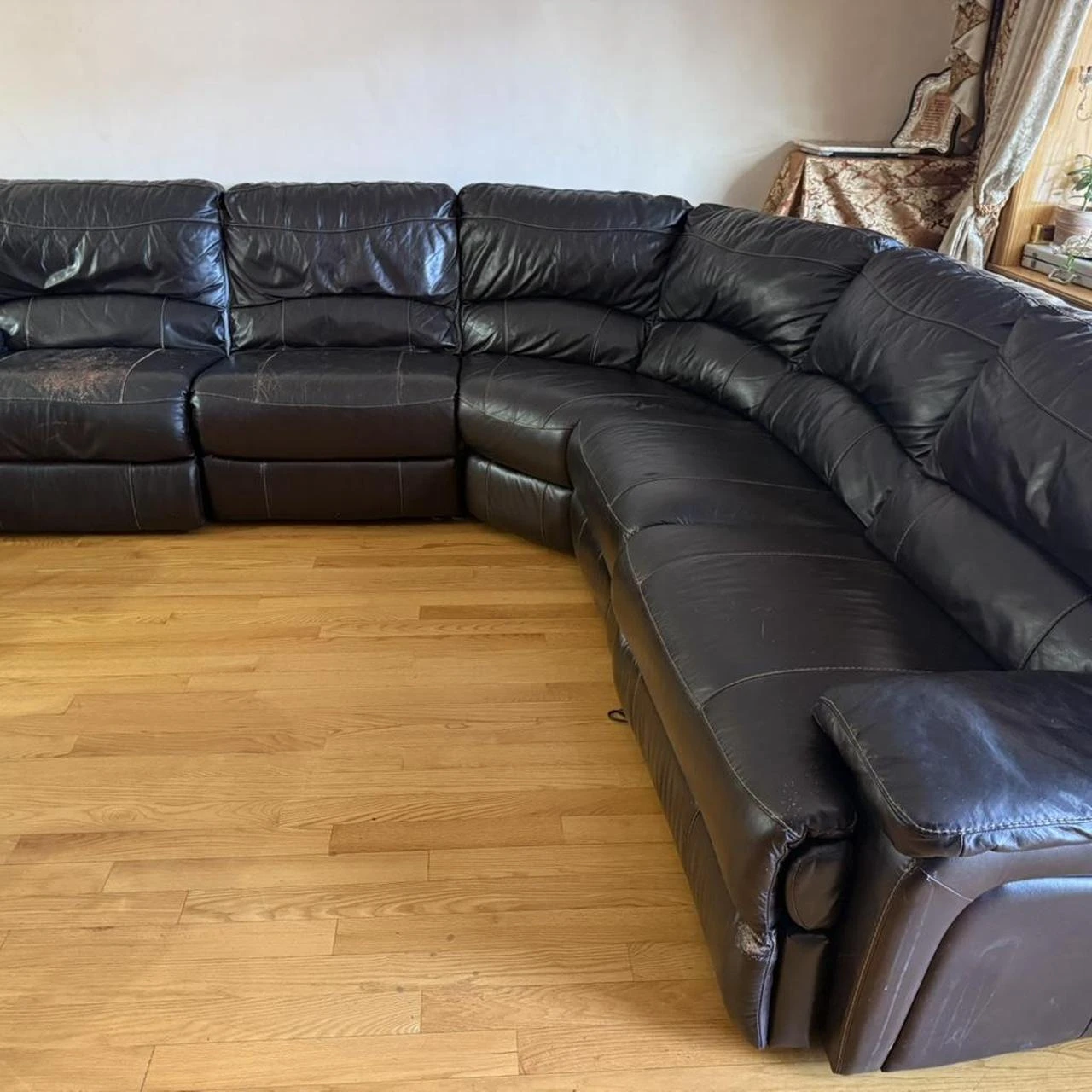 Dark Brown Leather Sectional Sofa