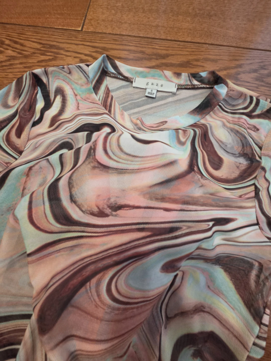 Swirl Patterned Mesh T-Shirt - photo 5