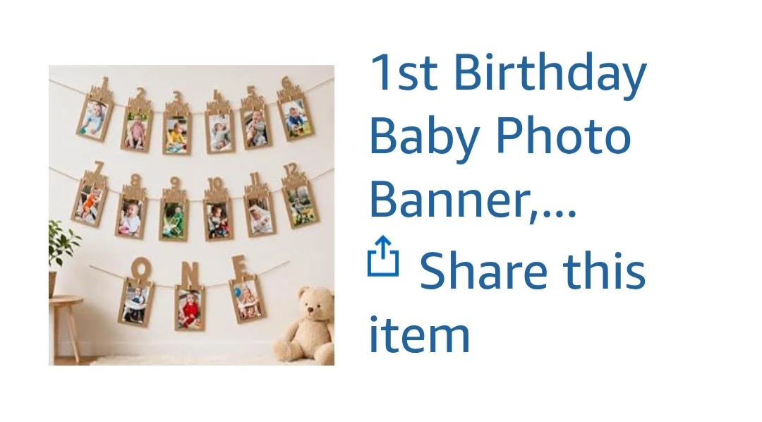 1 year Birthday photo banner 12 months cards - photo 2
