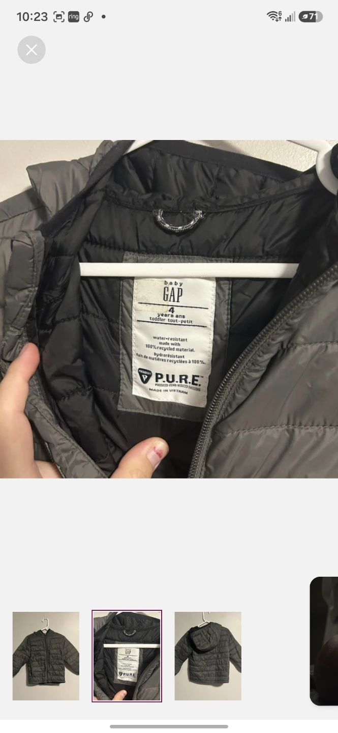 Baby Gap Puffer Jacket - Grey - photo 2