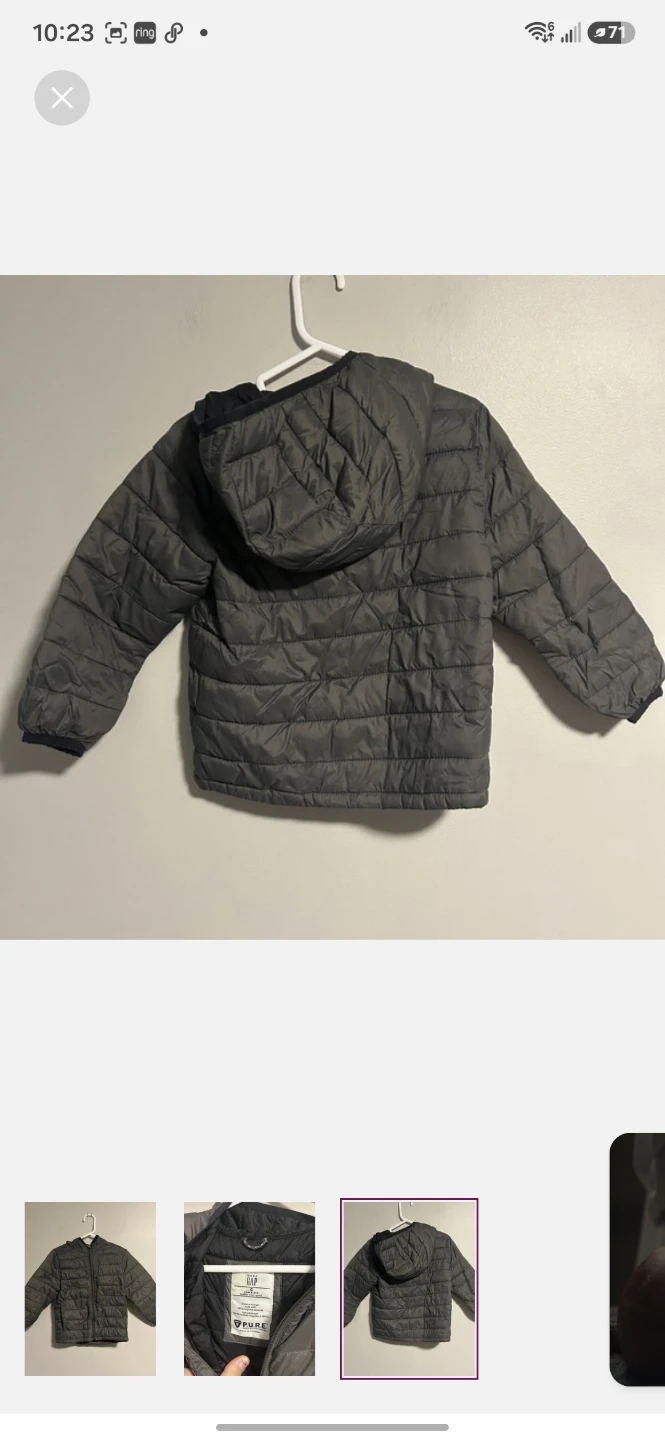 Baby Gap Puffer Jacket - Grey - photo 3