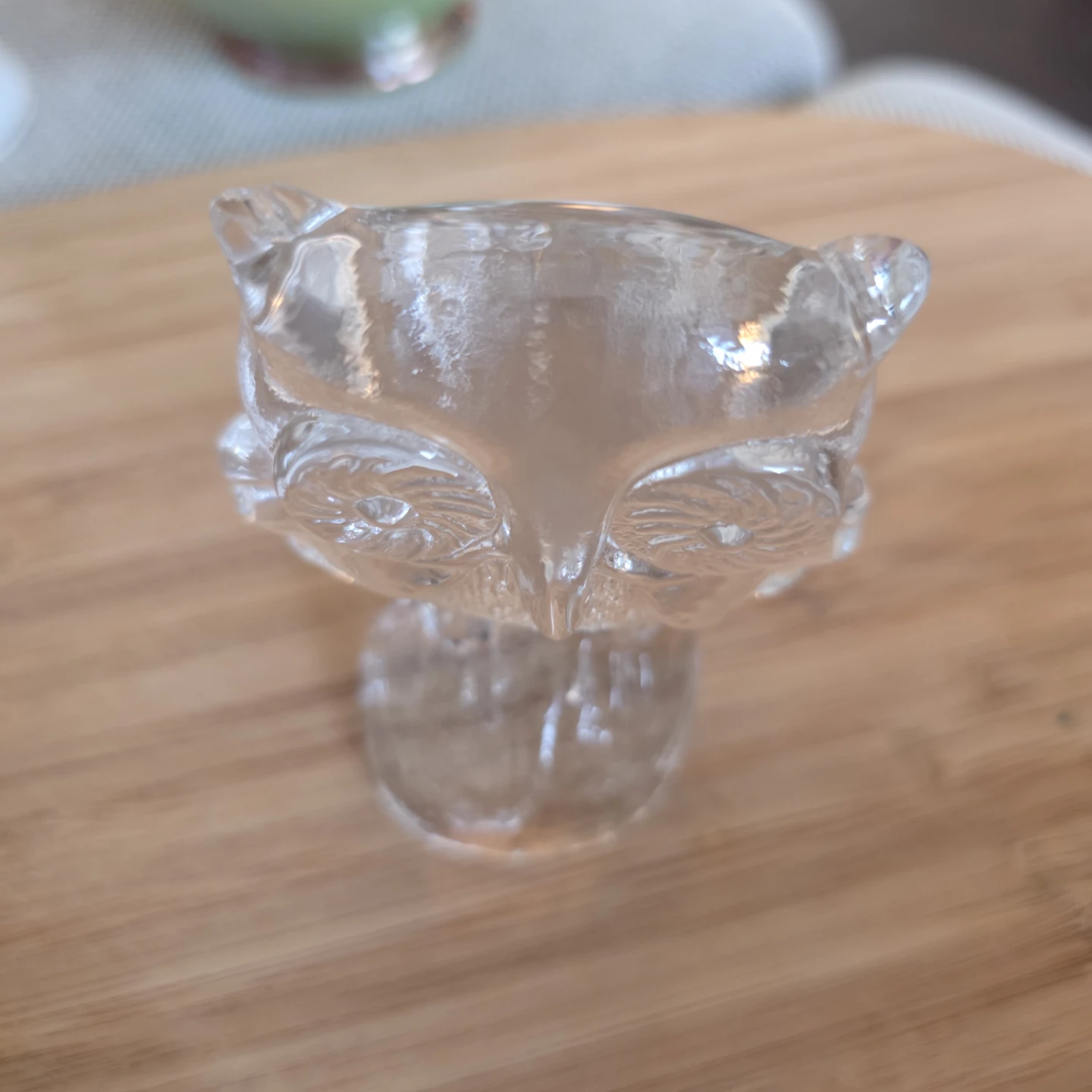 Clear Glass Owl Figurine