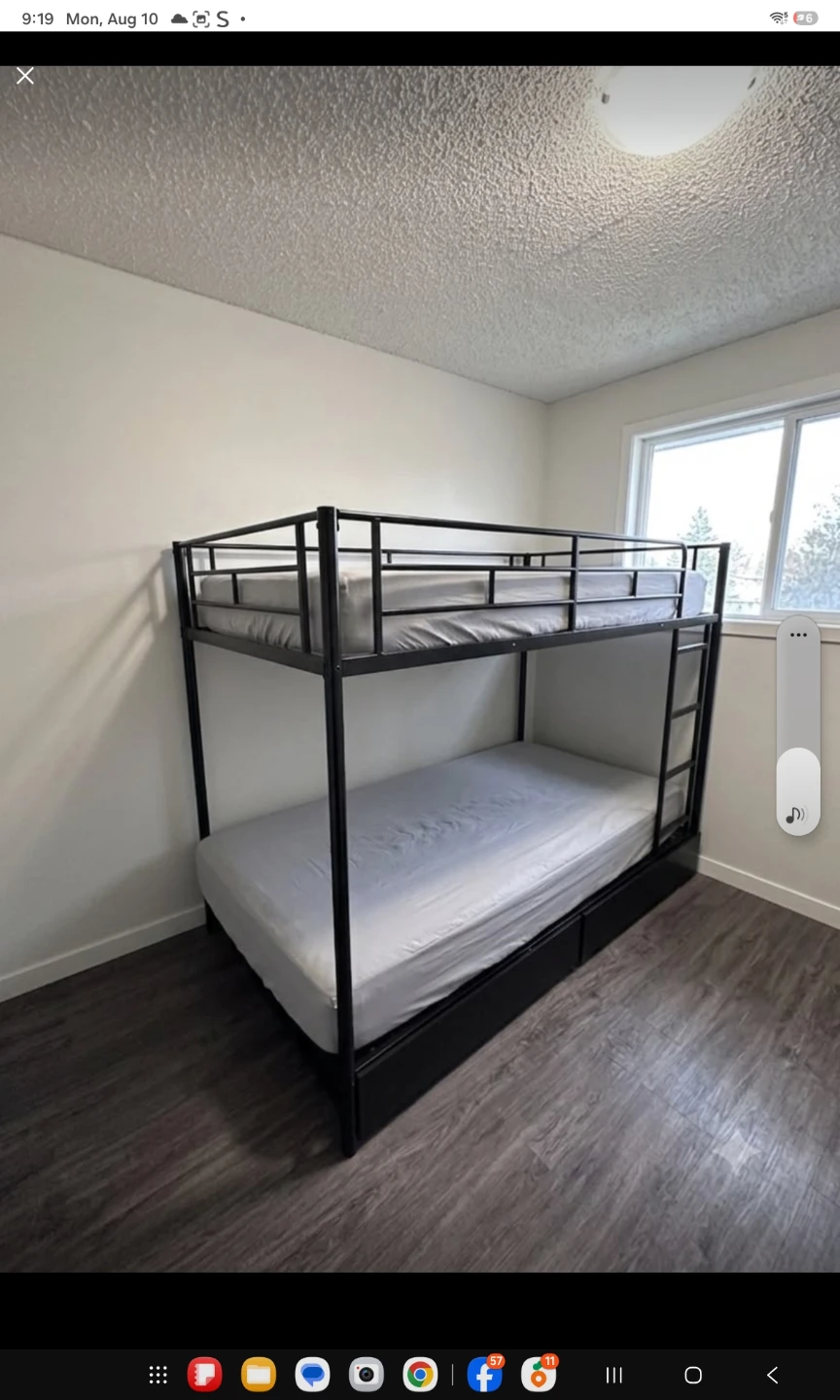 Black Metal Twin Bunk Bed with Drawers