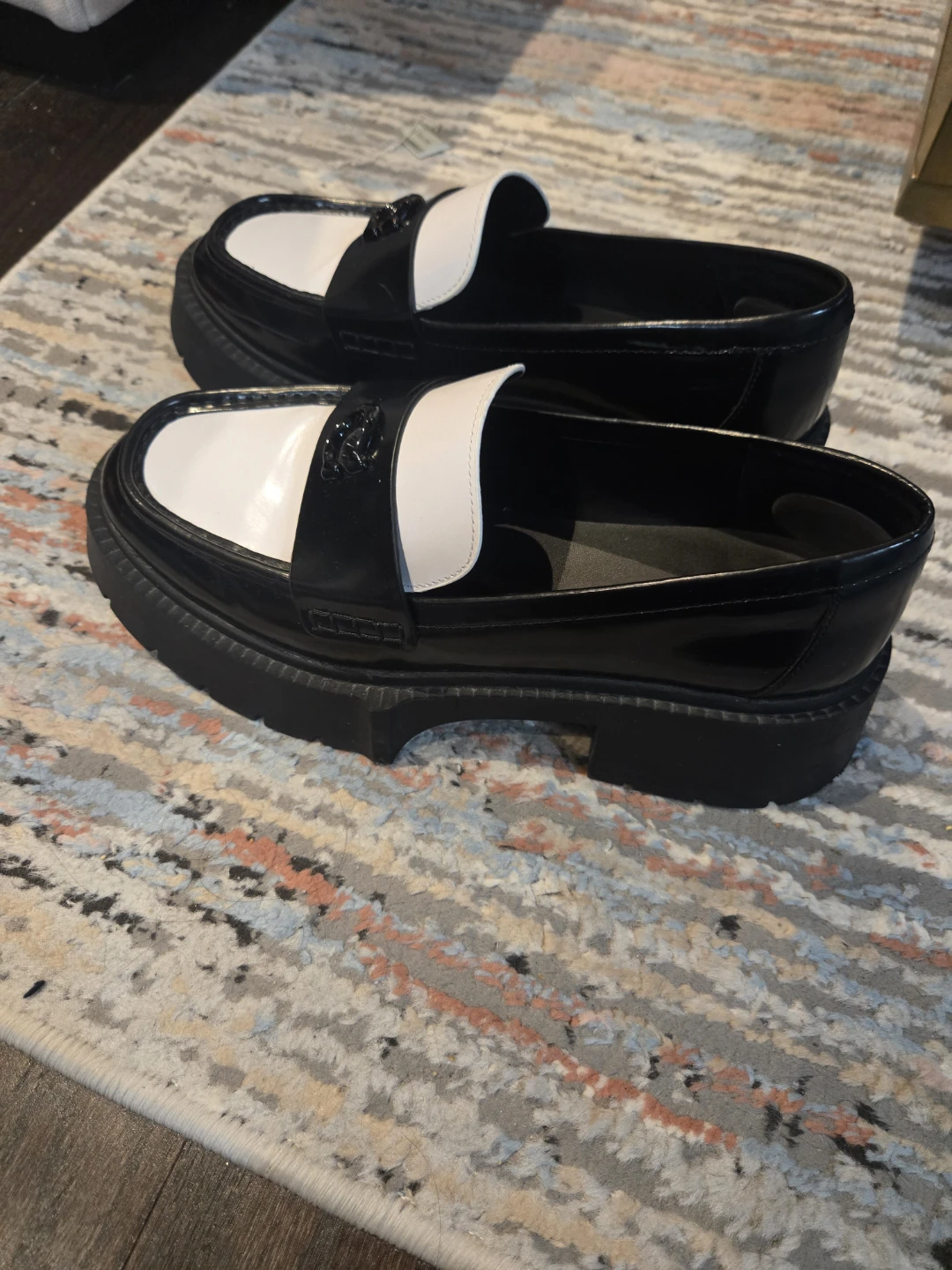 Coach Black & White Platform Loafers - photo 2