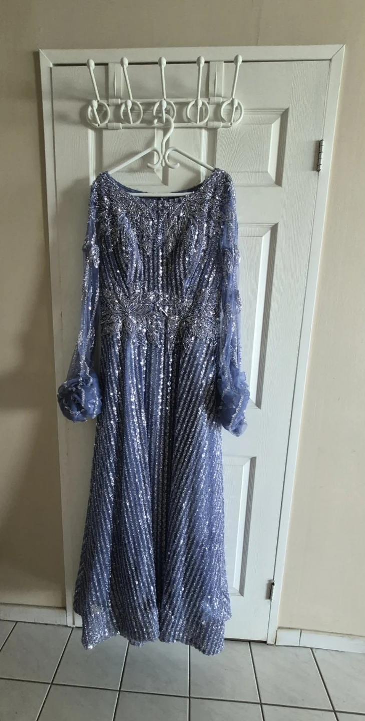 Beaded Long Sleeve Maxi Dress