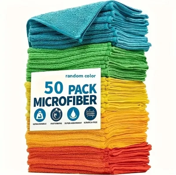 50 Pack Microfiber Cleaning Cloths
