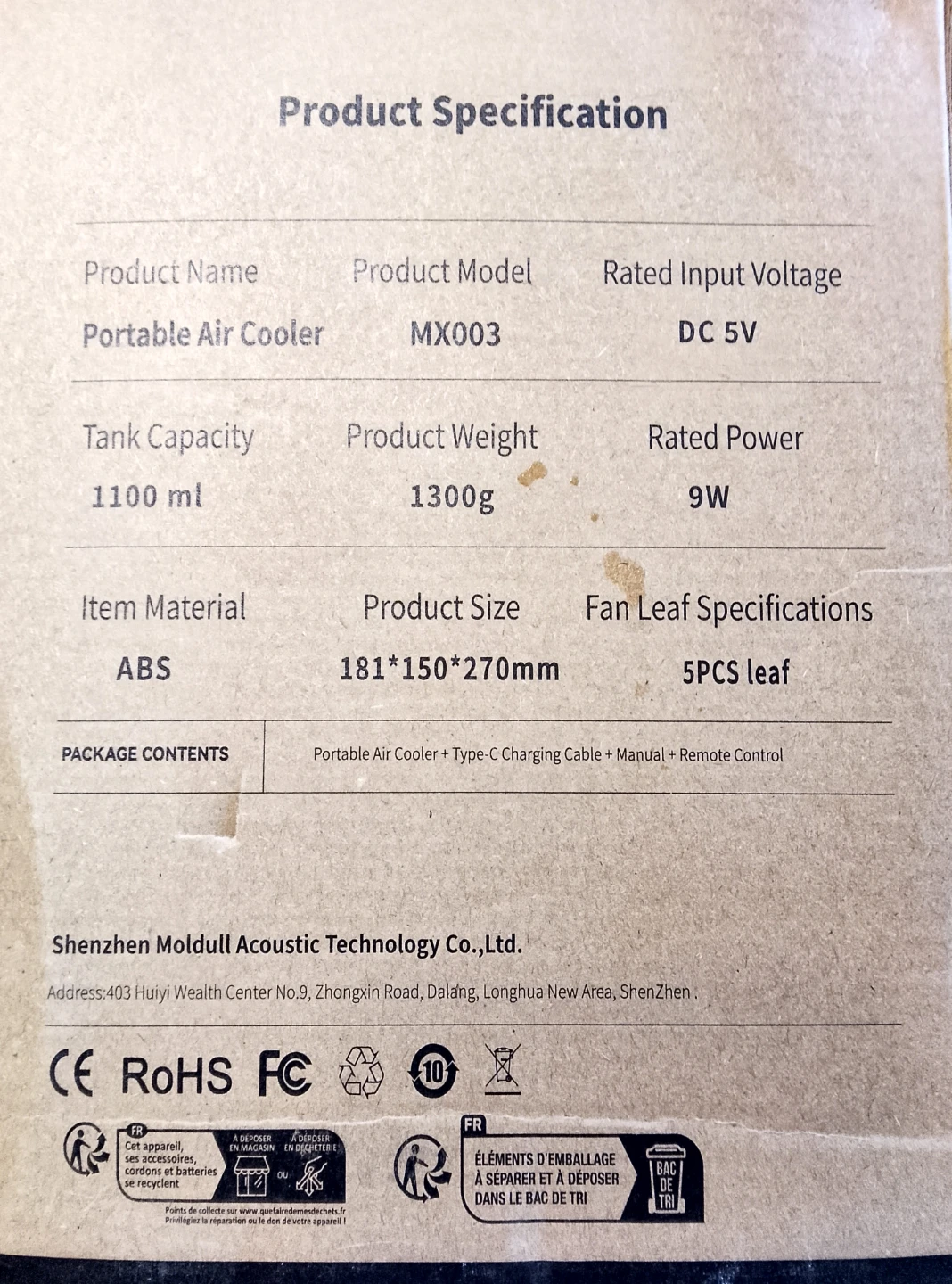 Portable Air Cooler MX003 Cooling Fan - photo 5