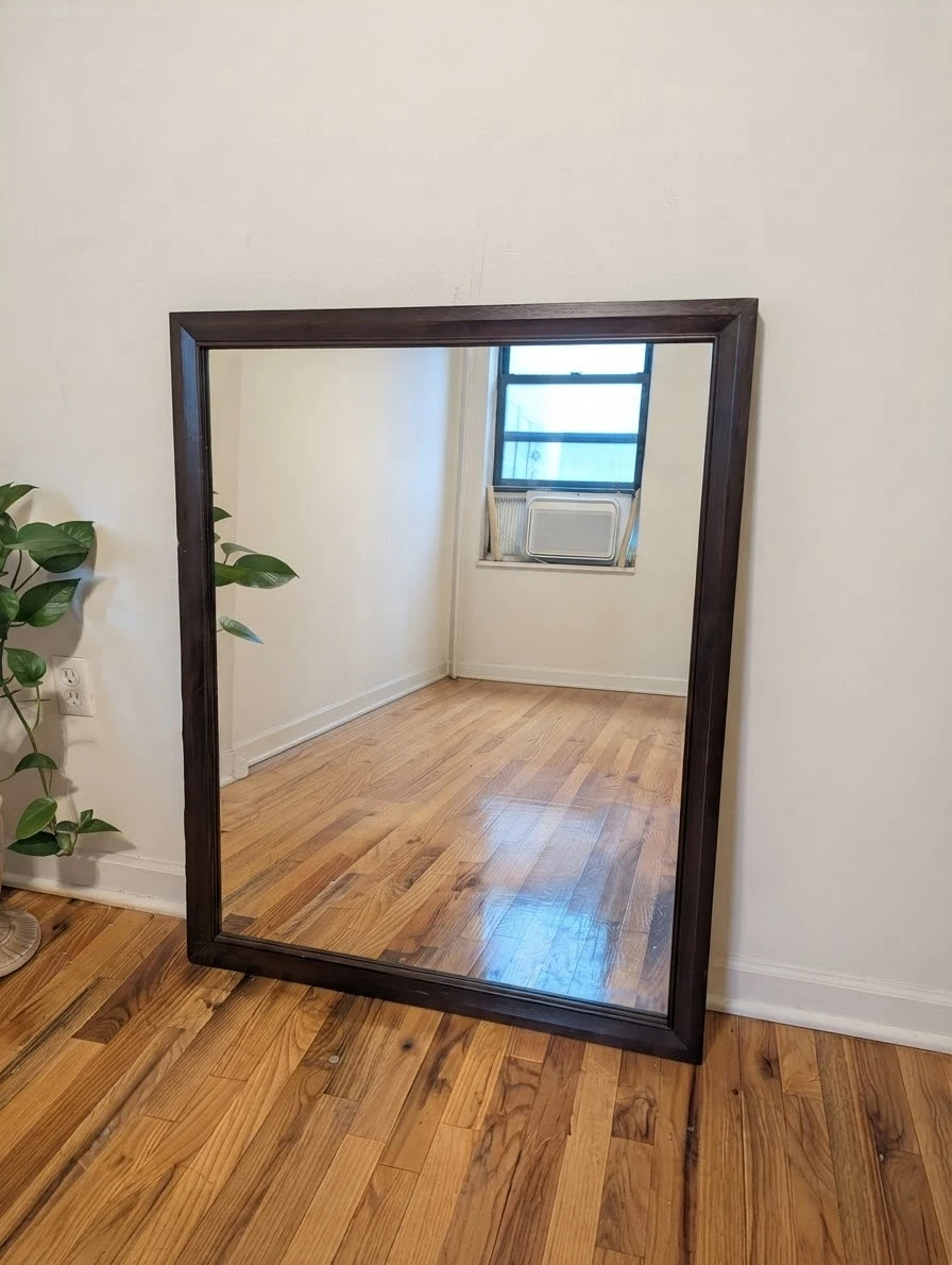 Large Dark Brown Framed Mirror