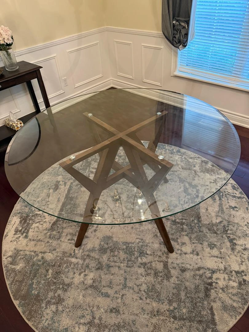Glass Top Round Dining Table - photo 2