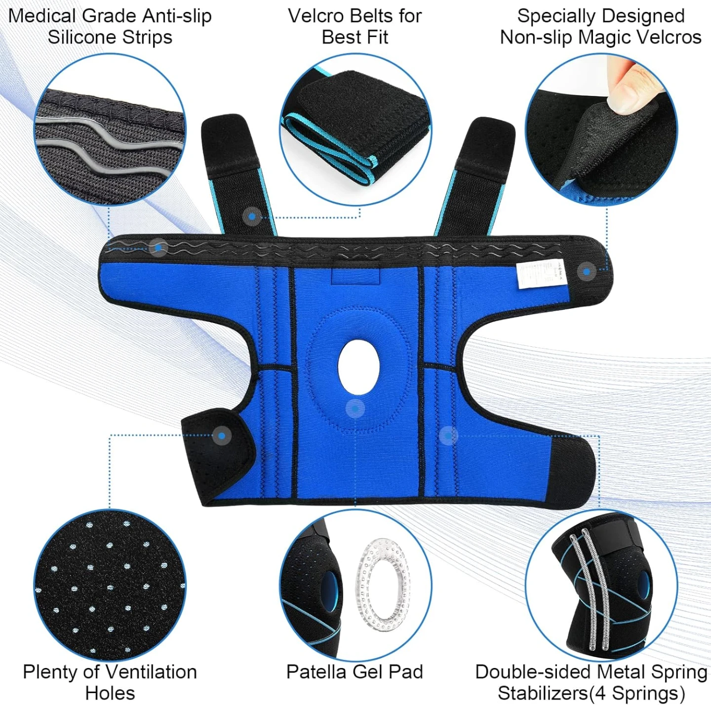 Knee Brace with Patella Gel Pad and Stabilizers Size XL - photo 5