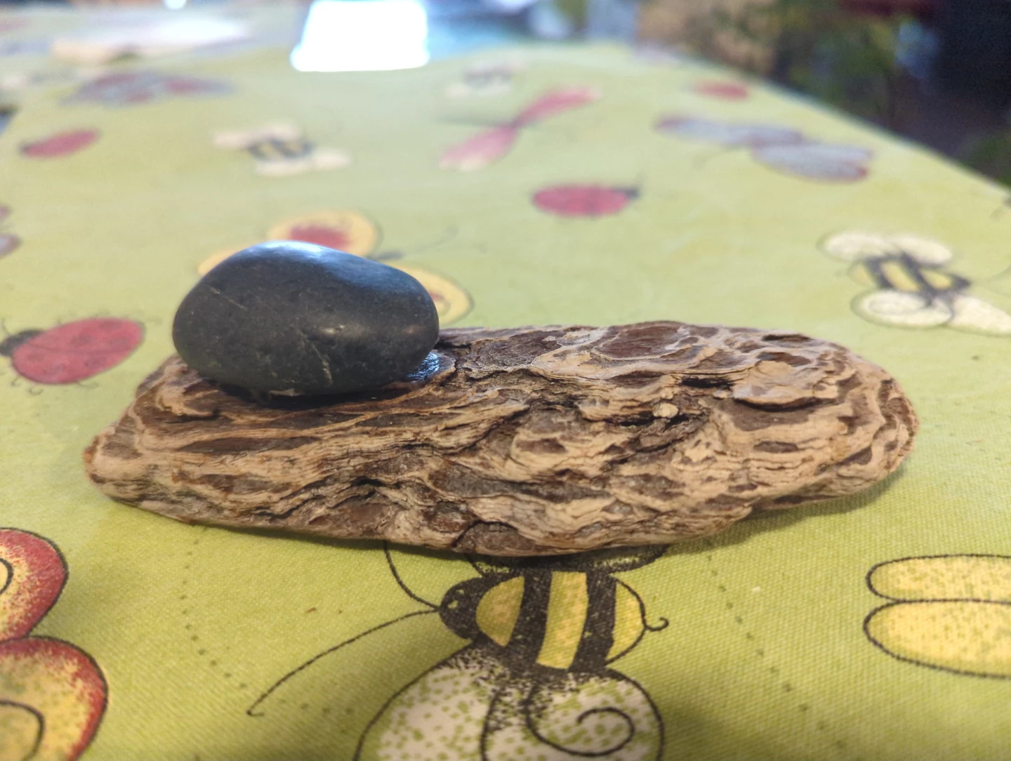 Decorative Natural Stone and Driftwood Piece