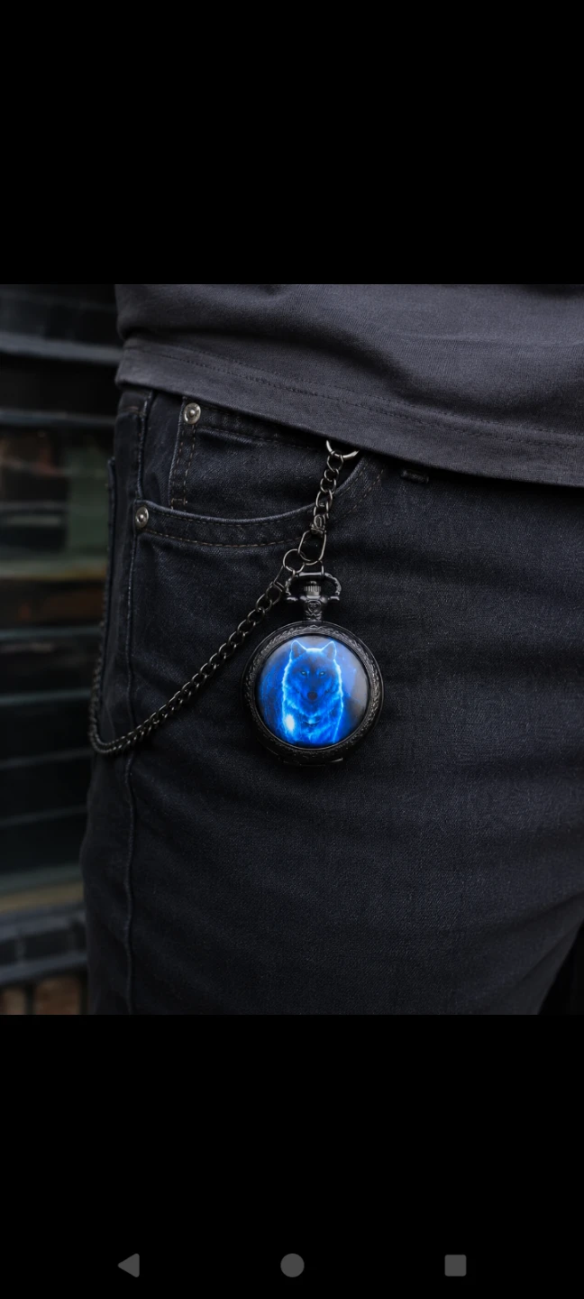 🐺New Wolf Pocket Watch with Chain - photo 2