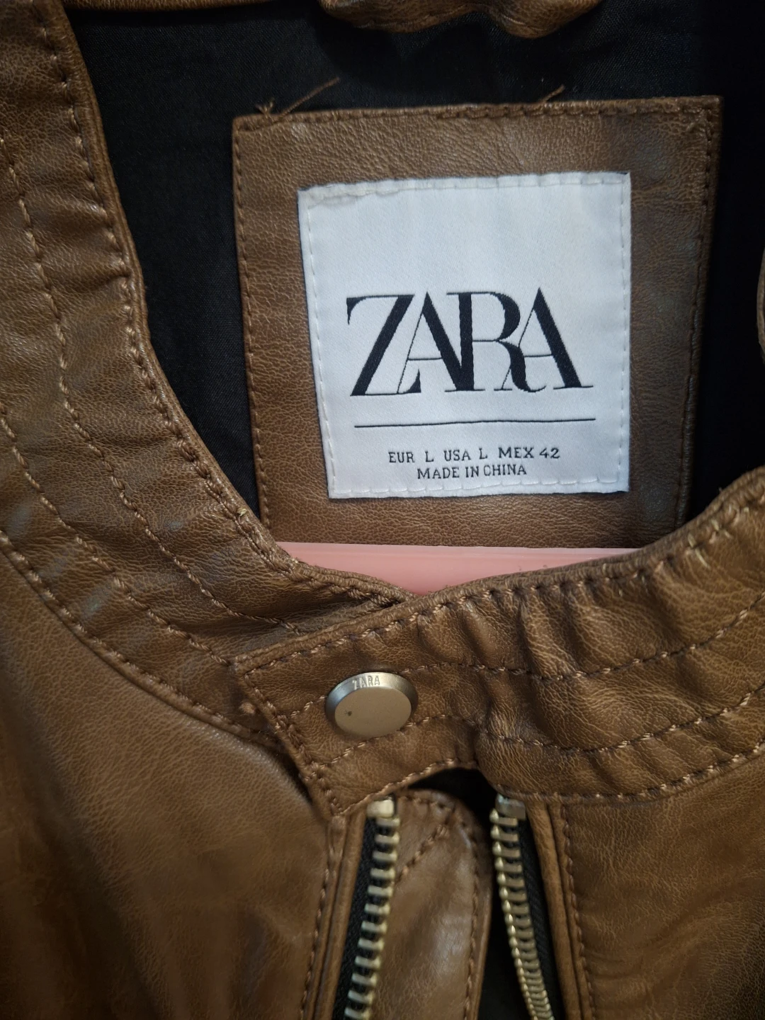ZARA Brown Faux Leather Jacket