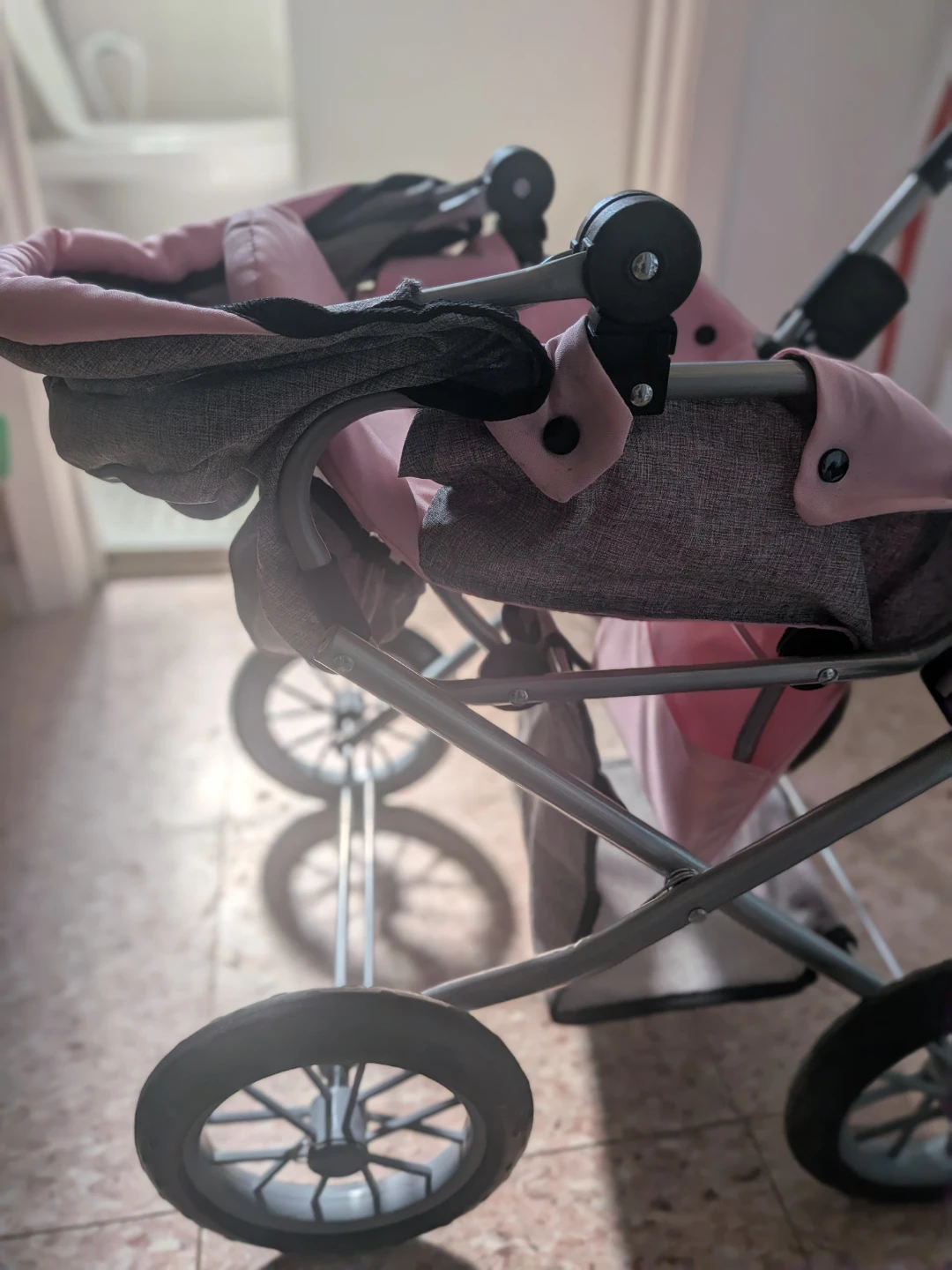 Pink and Grey SMALL Baby/Pet/Doll Stroller - photo 3
