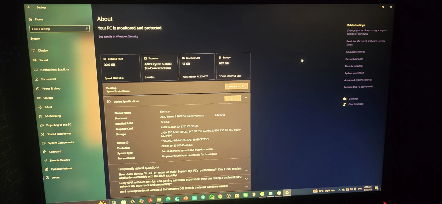 Custom Desktop PC – 32GB RGB RAM / RX 6700 XT 12GB / X570 Wi-Fi - photo 2
