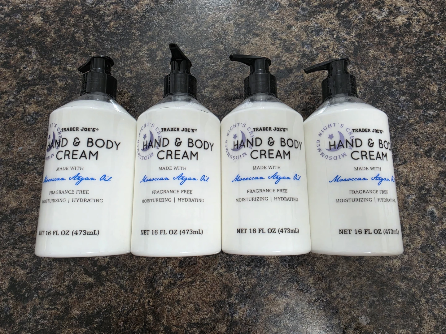 4 × Trader Joe's Hand & Body Lotion with Moroccan Argan Oil