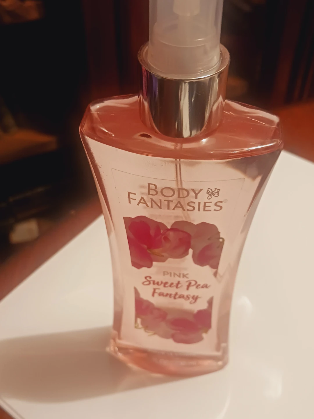 New !!,Body Fantasies Pink Sweet Pea Fantasy Body Mist 8 oz - photo 3
