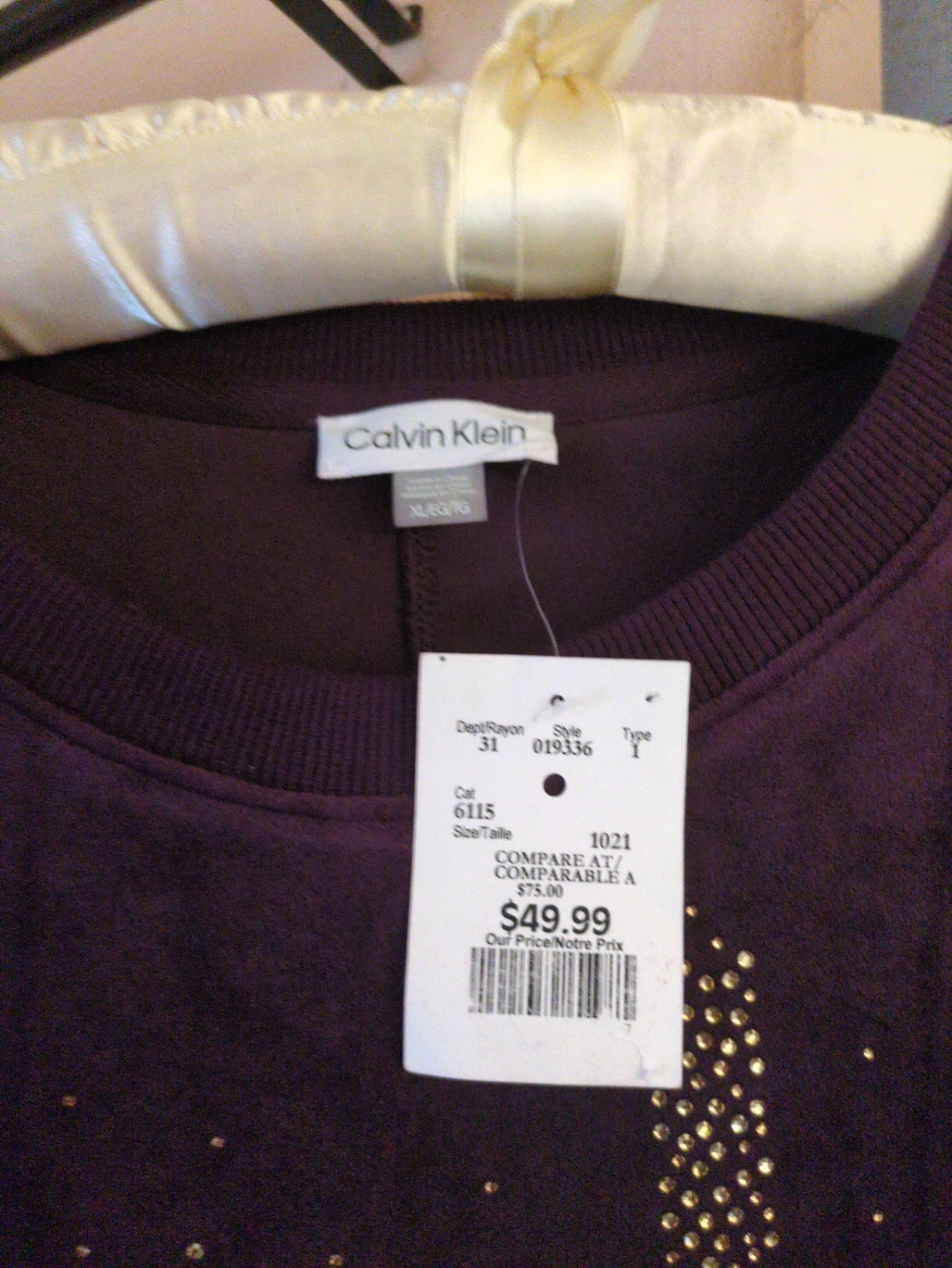 Calvin Klein Velvet Dress with Rhinestone CK Logo - photo 2