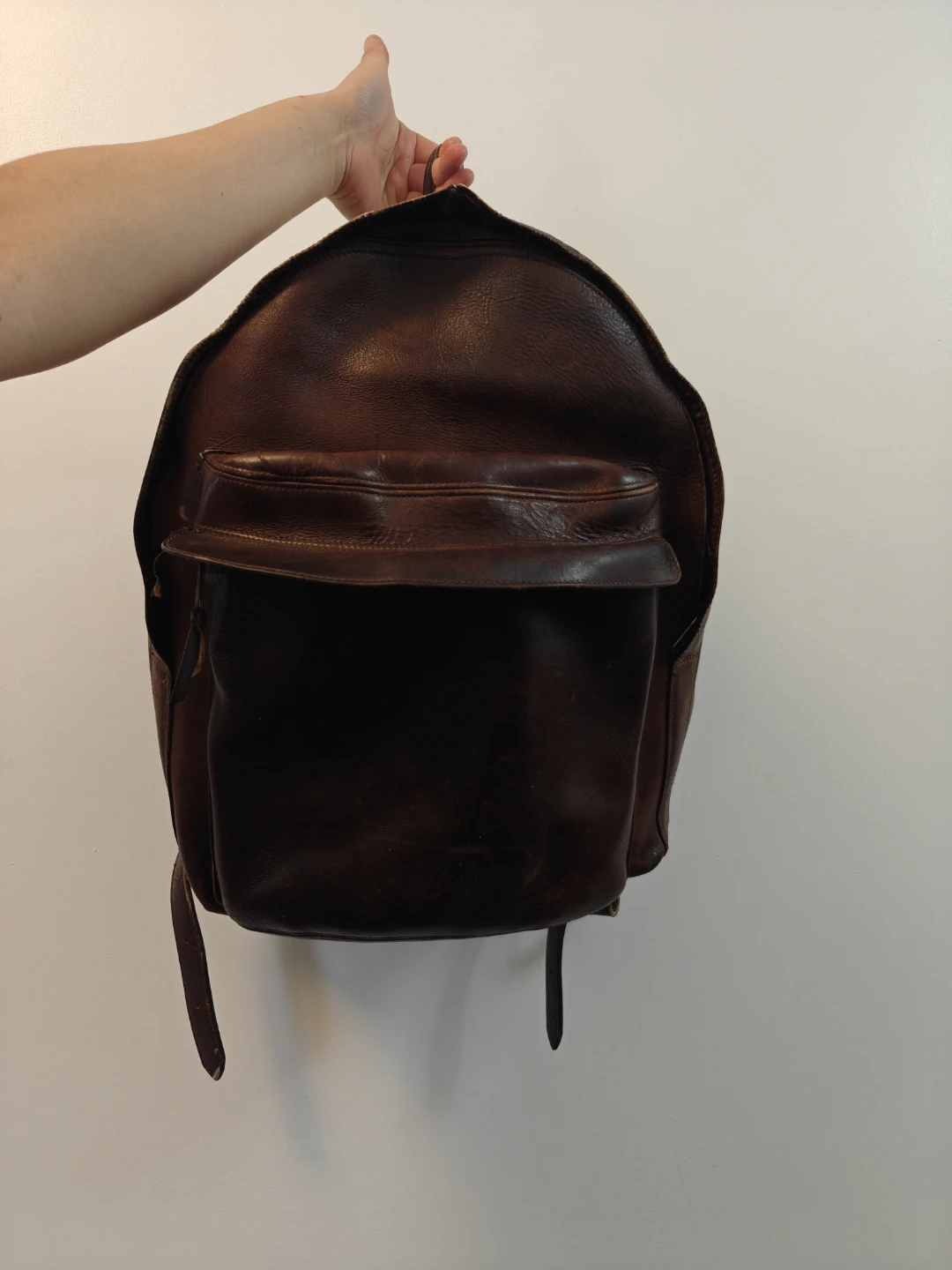 Roots Brown Leather Backpack
