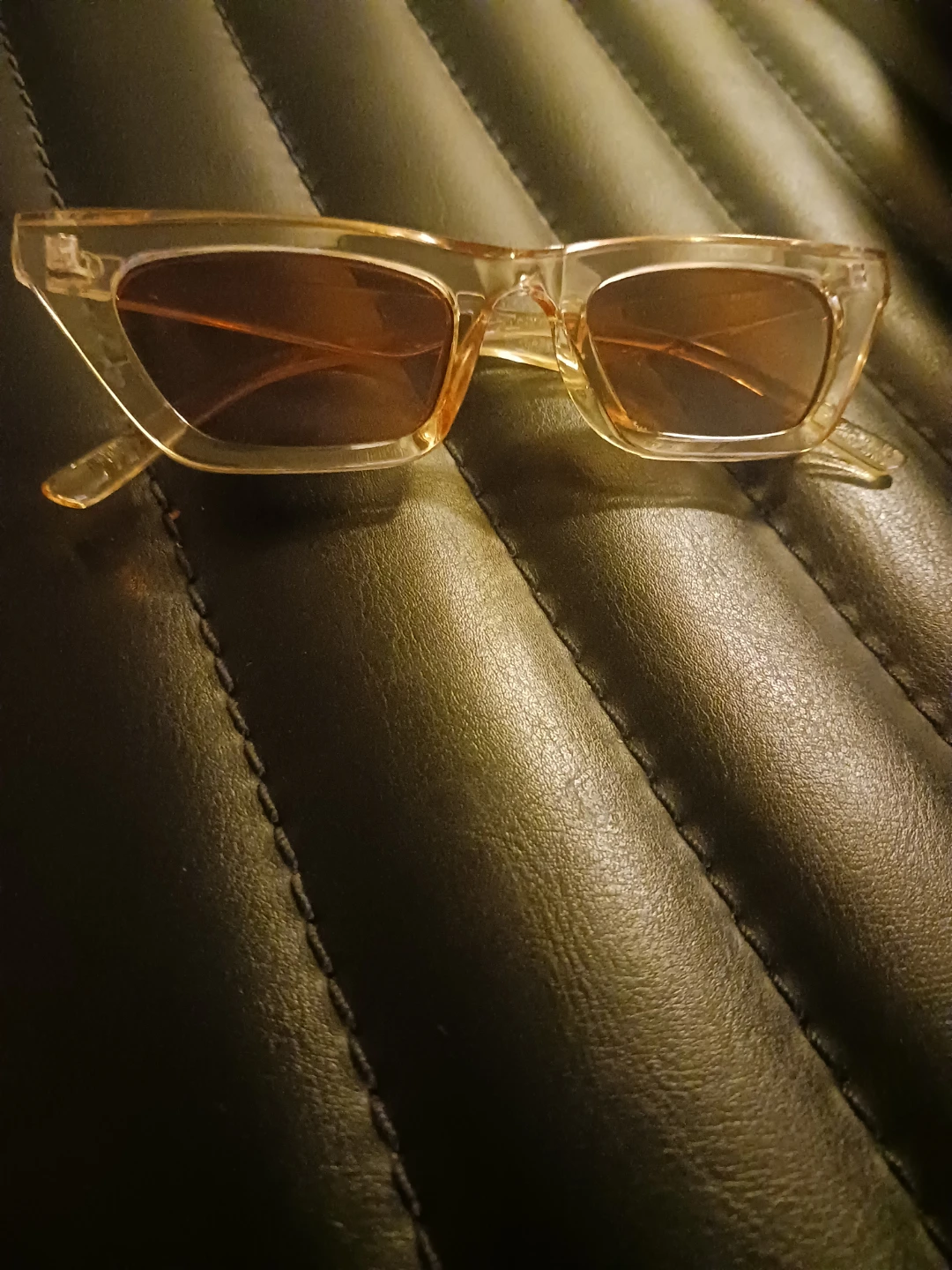 Clear champagne cat eye sunglasses