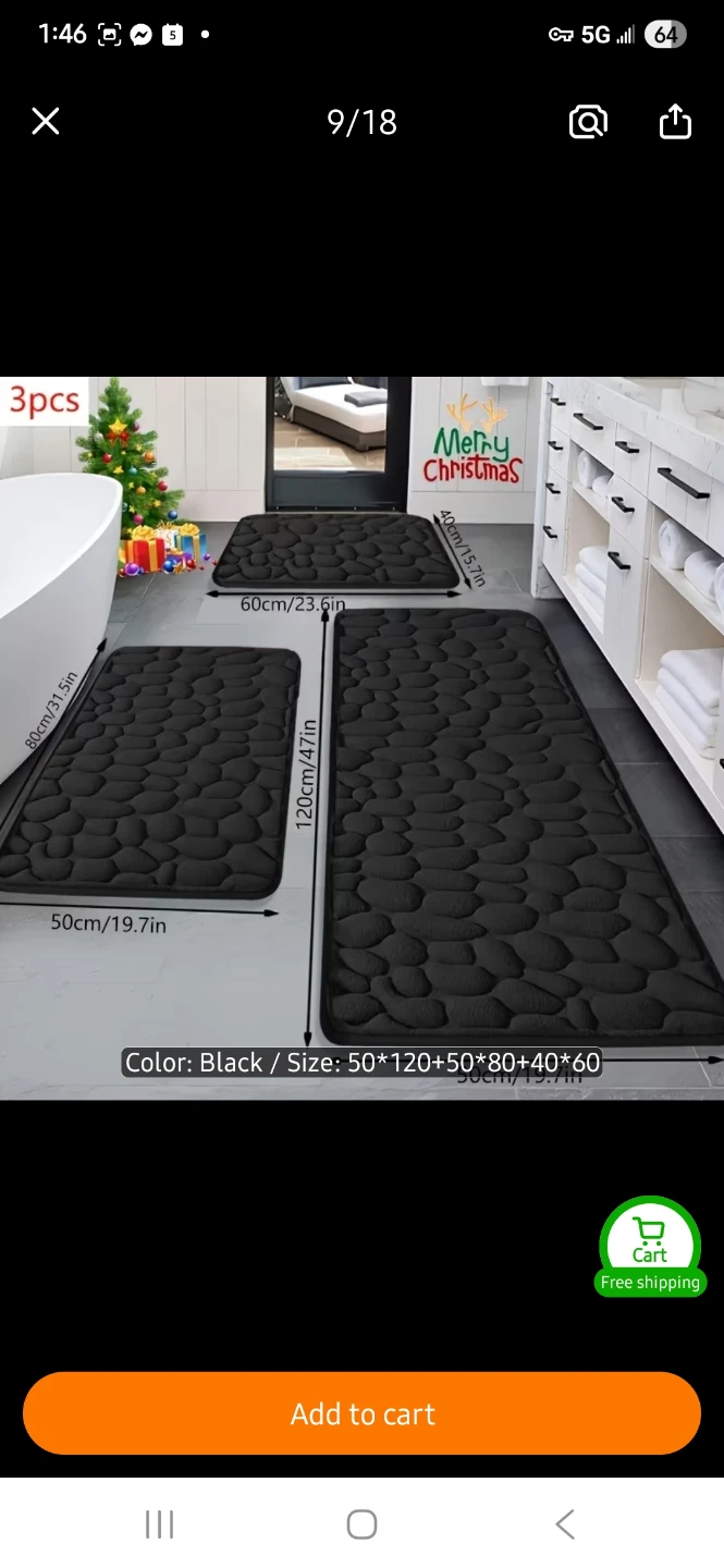NEW 3-Piece Rectangular Bath Mat Set 🚿 - photo 4