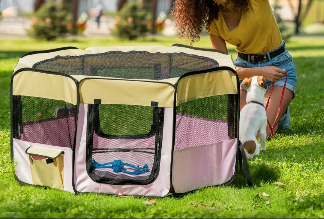 PawHut Pet Playpen Octagonal Portable Exercise Kennel - photo 2