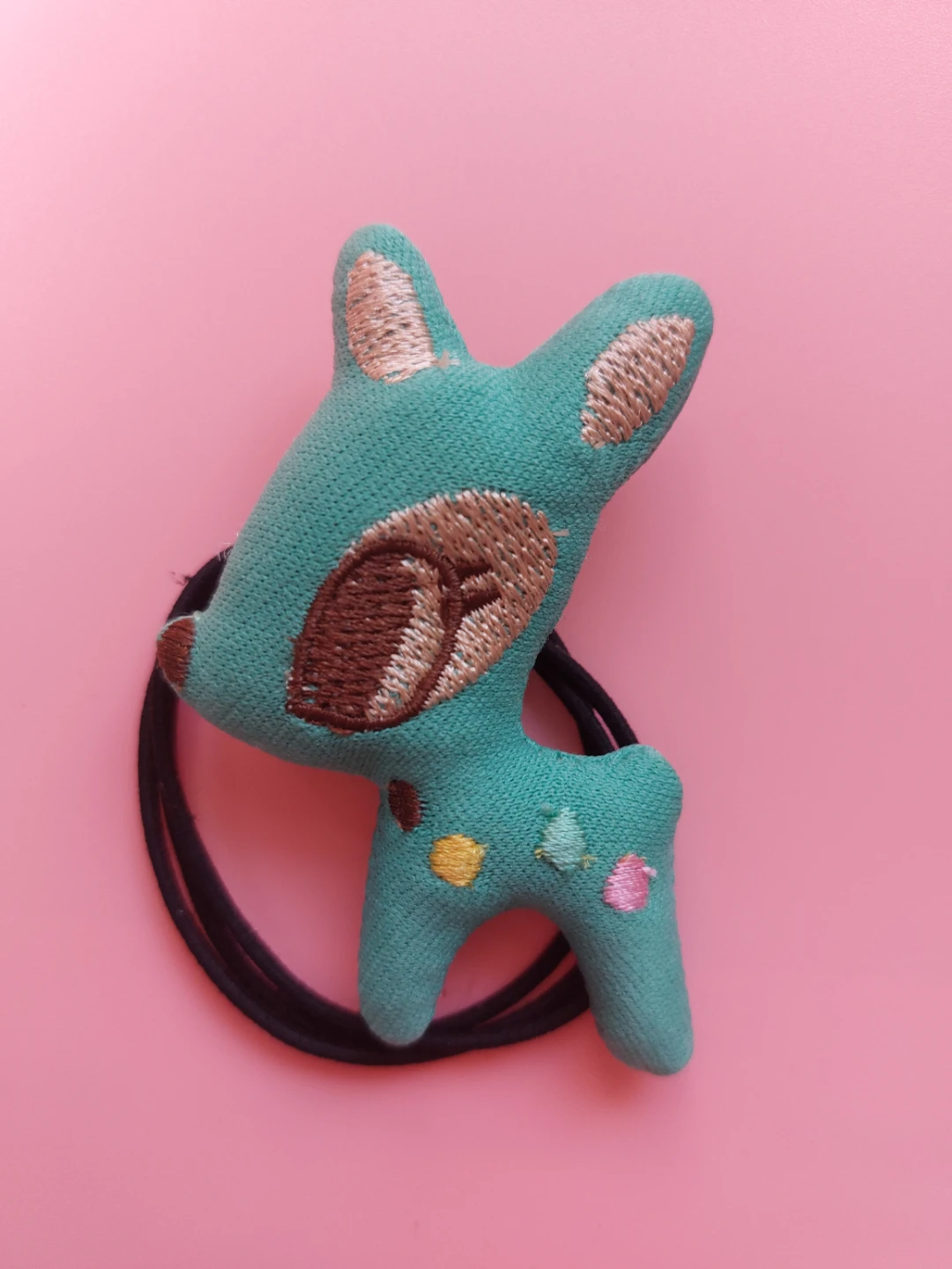 Teal Deer Plush Hair Tie