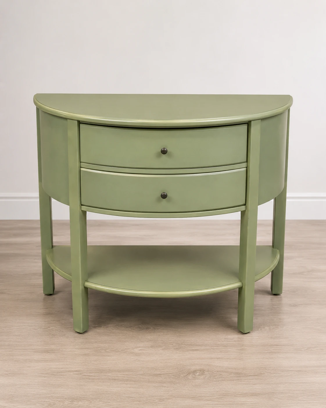 Sage Green Console Table with Two Drawers