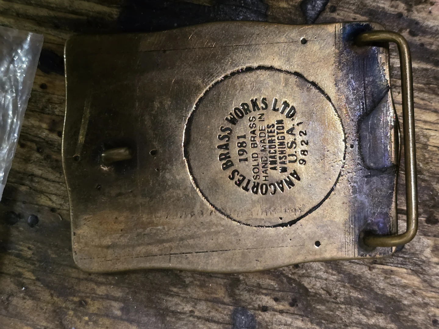 Shaffer "N" "N" Brass Belt Buckle - photo 2