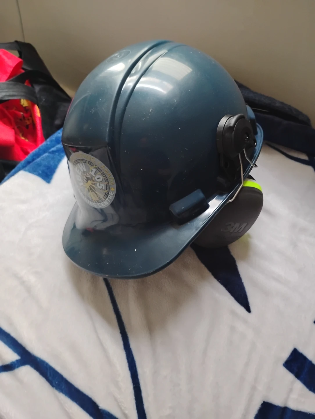 Dark Blue Hard Hat with 3M Earmuffs