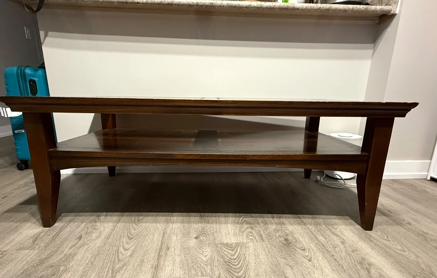 Wooden Coffee Table with Glass Top