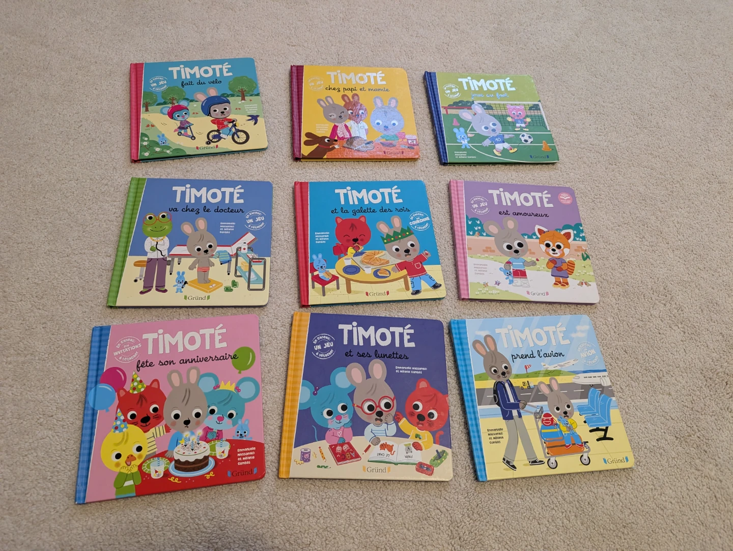 Collection of 9 Timothé Board Books - french toddler books