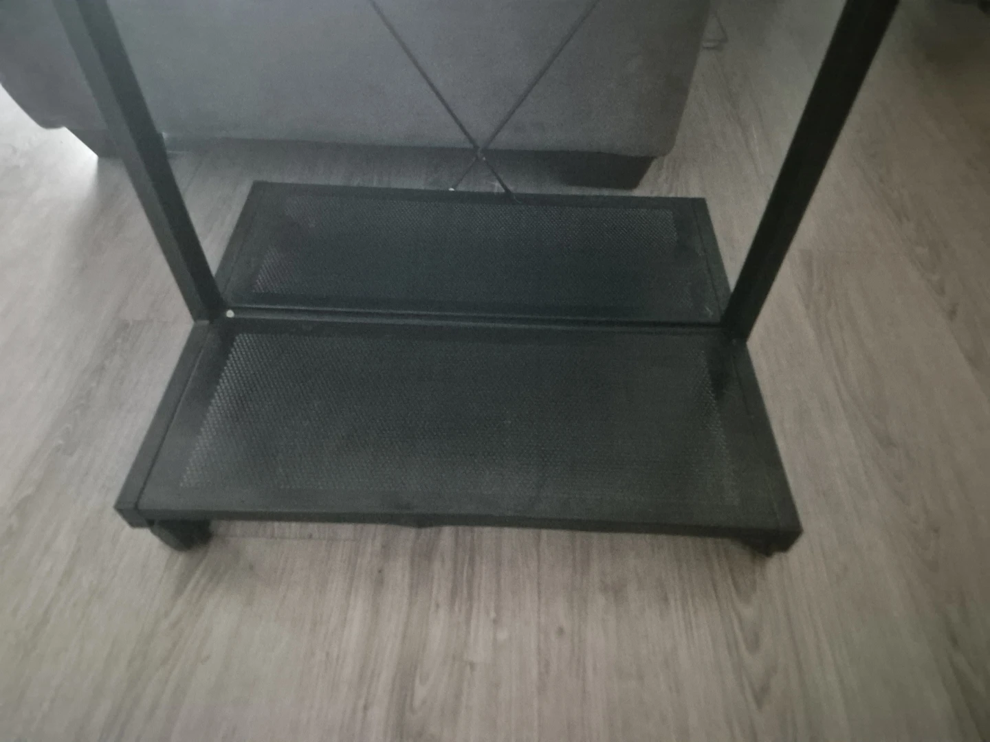 Glass Top Side Table with Metal Frame - photo 2