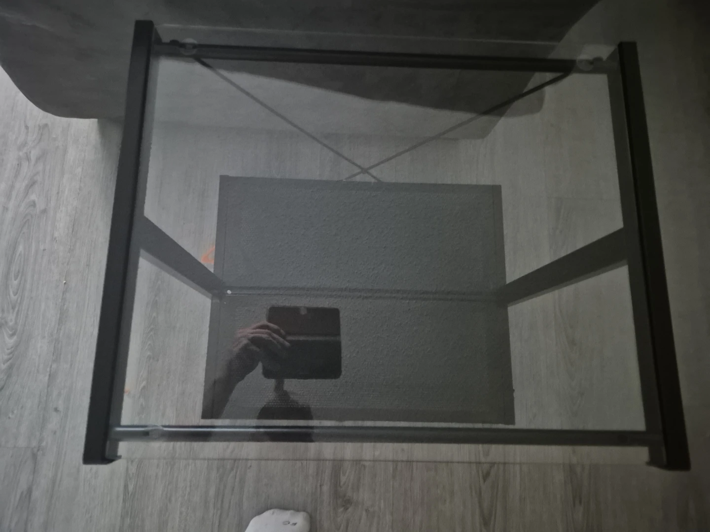 Glass Top Side Table with Metal Frame - photo 3