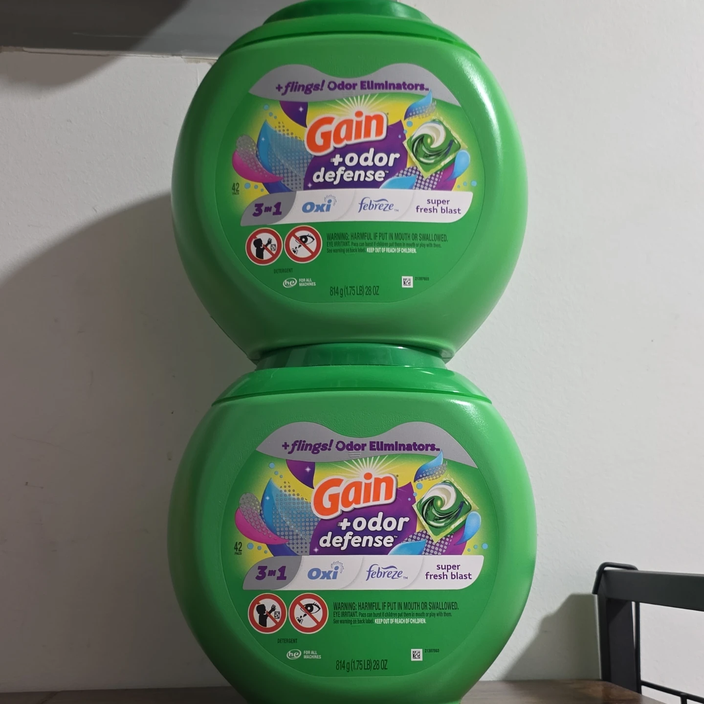 Gain + Odor Defense Laundry Detergent Pods, Super Fresh Blast - photo 2