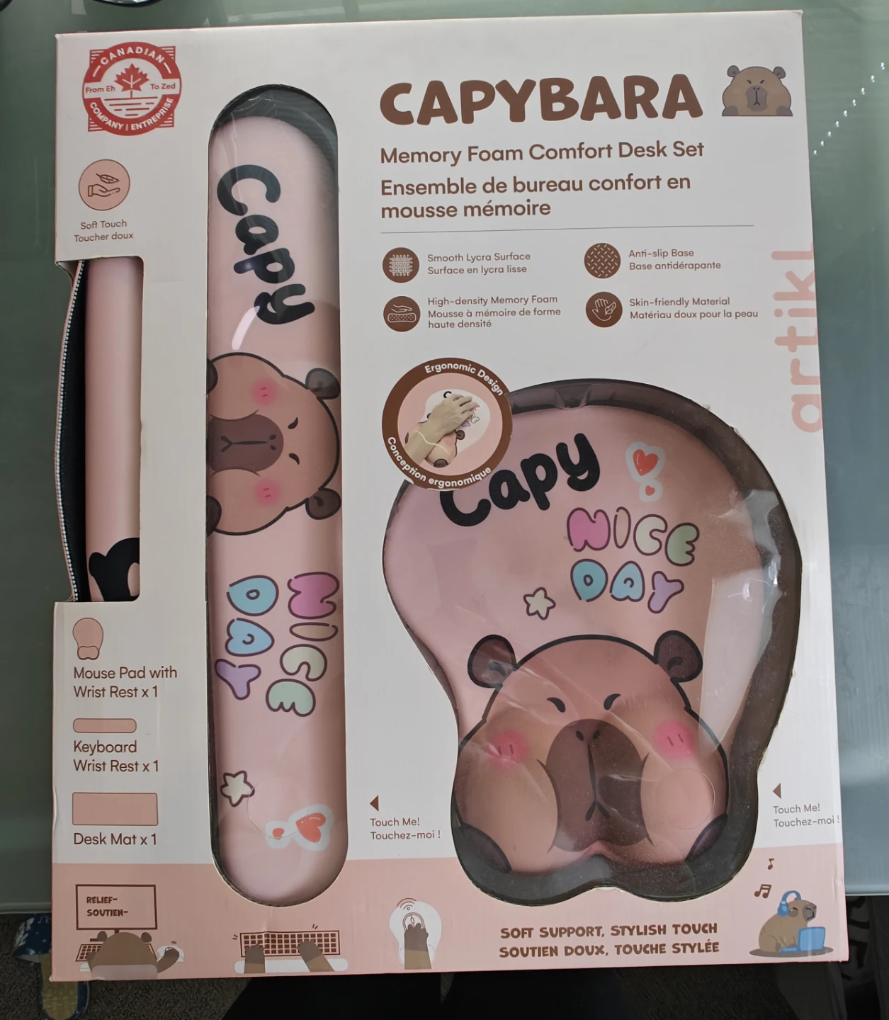 Artikl Capybara Memory Foam Comfort Desk Set