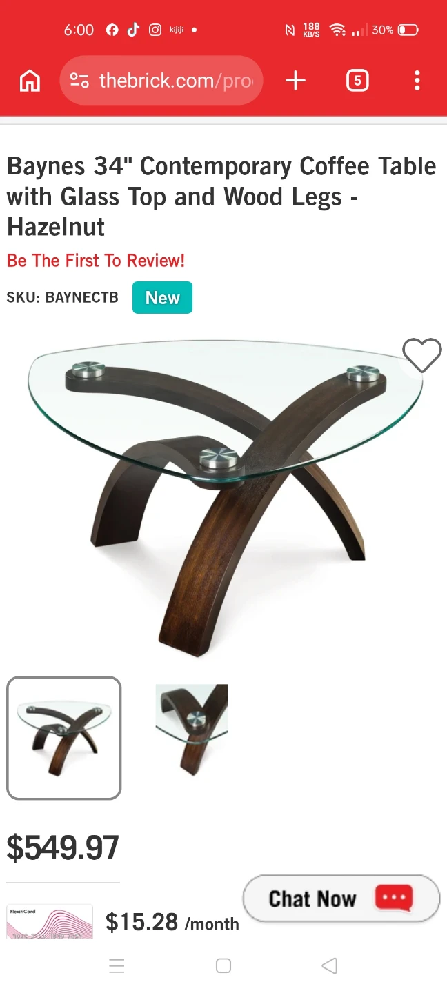 Glass and Wood Coffee Table Set - photo 3