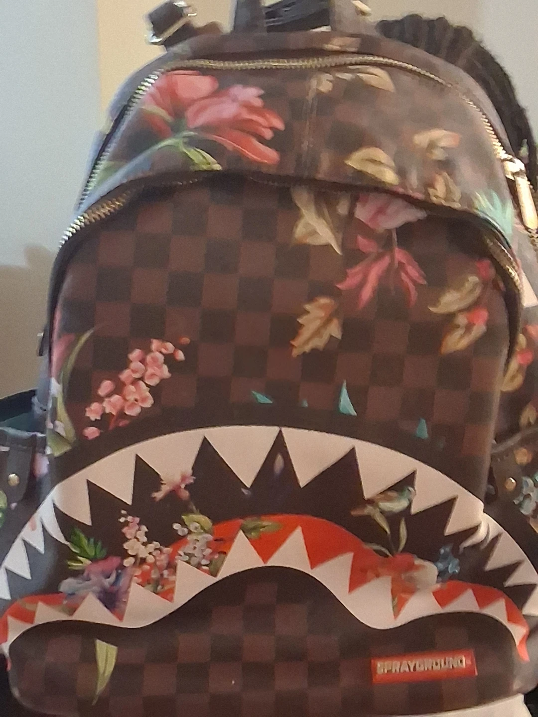 Sprayground Floral Shark Mouth Backpack
