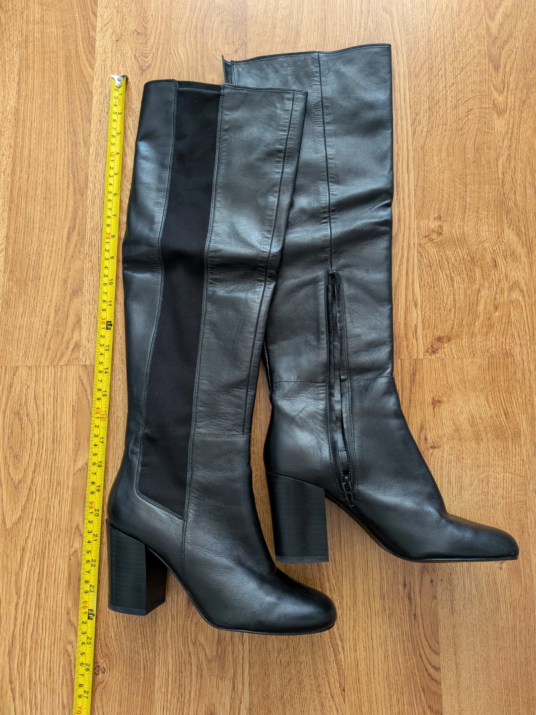 Nine West Black Leather Knee-High Boots
