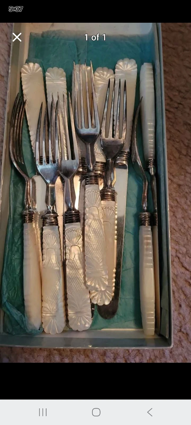 Vintage Mother of Pearl Handle Cutlery Set