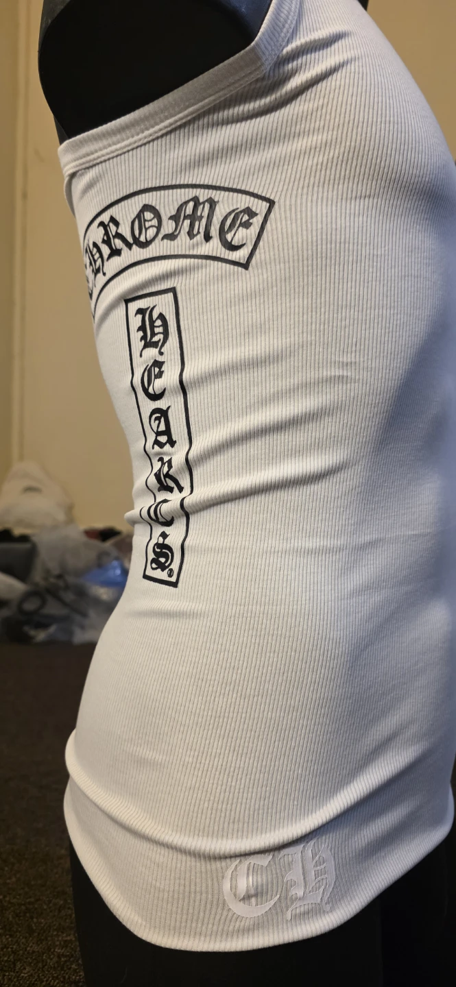 Chrome Hearts White Ribbed Tank Top - photo 2