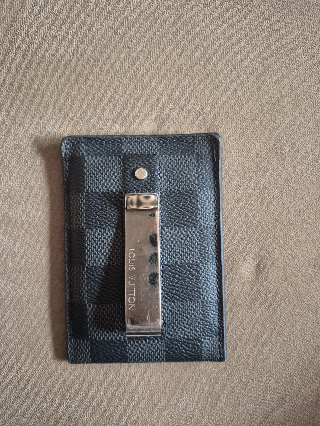 Louis Vuitton Card Holder & Money Clip Damier Graphite